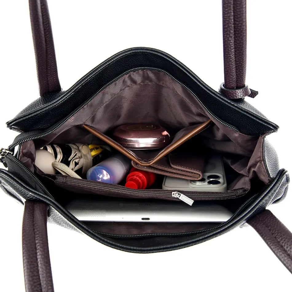 Soft Leather Luxury Handbags Women Bags Designer Shoulder Sac Ladies Large Capacity Top-Handle Bags Shopping Tote Bag Sac A Main