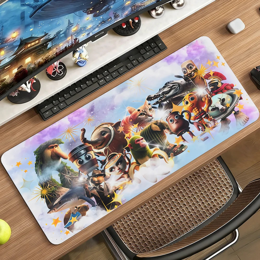 Cartoon Italian Brainrot  Mouse Pad Non-slip Rubber Computer Mat Gamer Balance Decoracion Deskmat Laptop Office Large