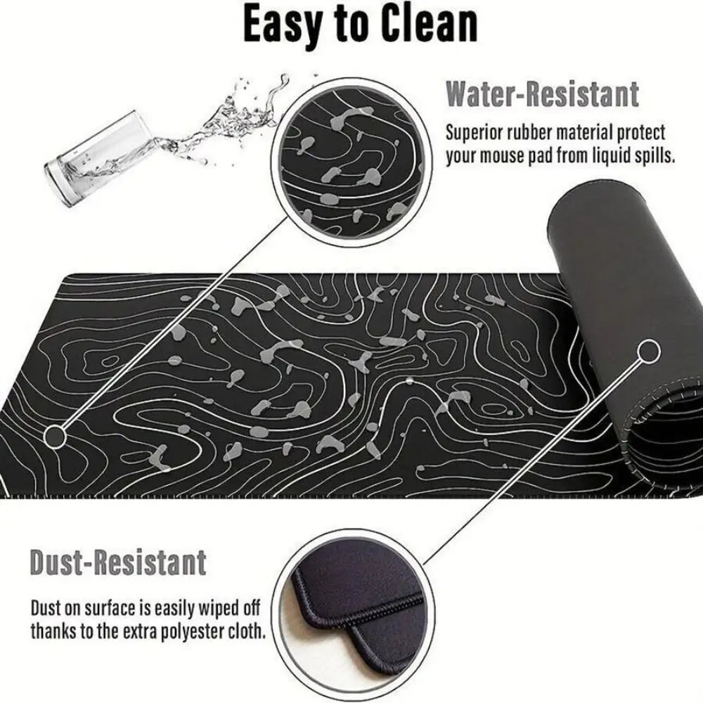 Professional Gaming Topographic Shape Gaming Mouse Pad Anti-Slip Wear-Resistant Keyboard Pad Office Keyboard Desk Mat Office Use