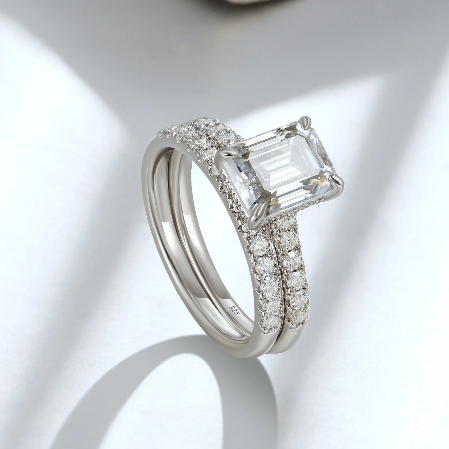 Newshe Moissanite Bridal Rings Set for Women D Color VVS1 Radian Oval Cut Engagement Ring 925 Sterling Silver Luxury Jewelry