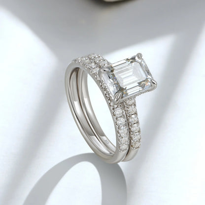 Newshe Moissanite Bridal Rings Set for Women D Color VVS1 Radian Oval Cut Engagement Ring 925 Sterling Silver Luxury Jewelry