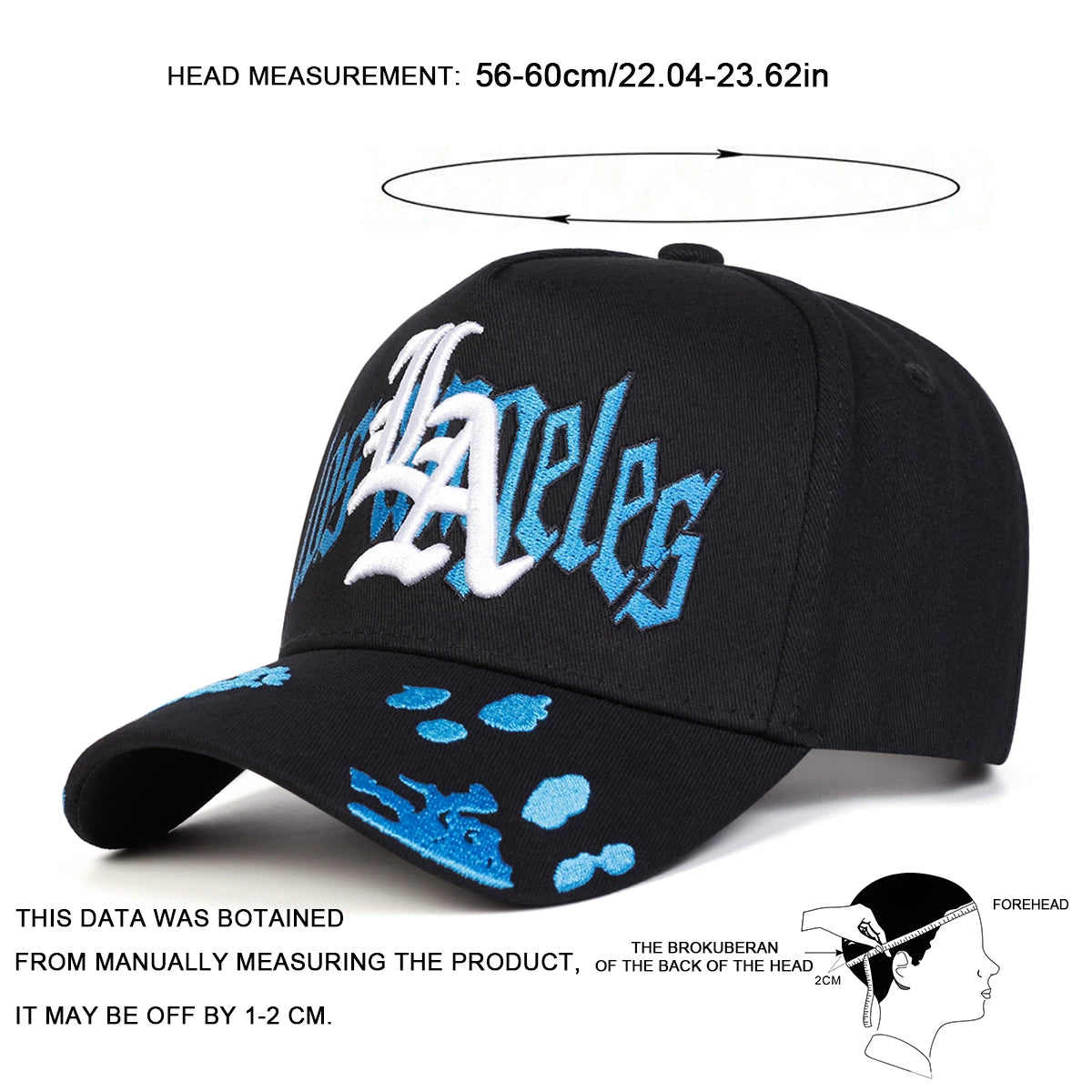 Unisex Gothic LA LOS ANGELES Embroidery Baseball Caps Spring Autumn Outdoor Adjustable Casual Hats Sunscreen Hat Sports Cap