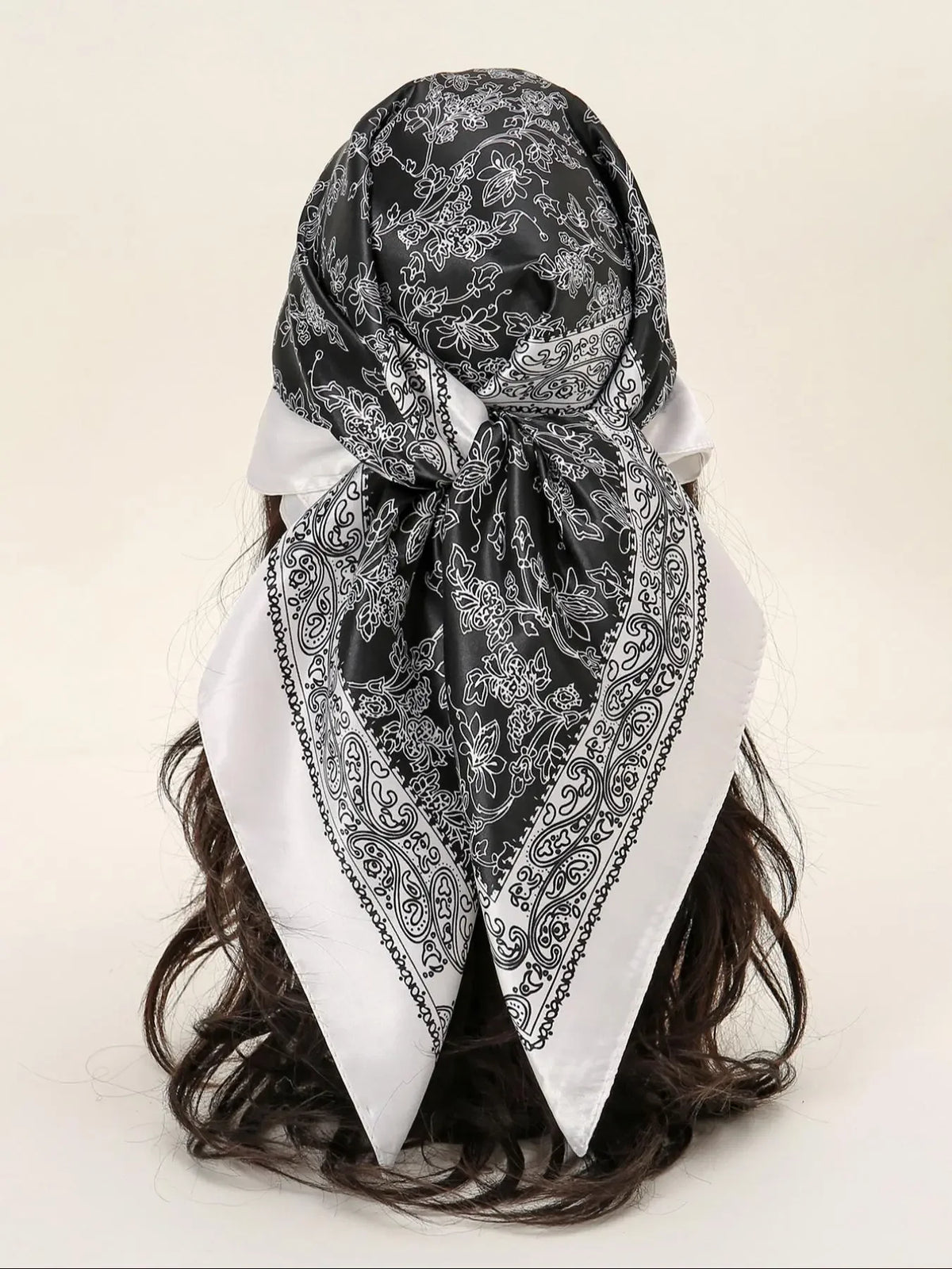 Women's Elegant Floral Print Satin Scarf, New Style Fashionable Soft Comfortable Shawl，Casual Versatile Headscarf