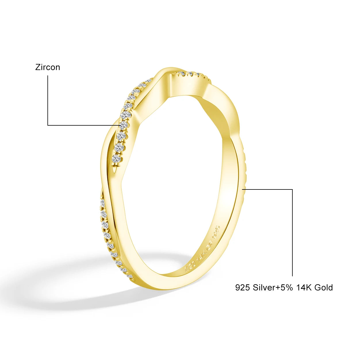 14K Gold Filled Emerald Cut 3ct Moissanite Ring Set Twisted Double Band Engagement Wedding Ring for Bride Luxury Bridal Jewelry