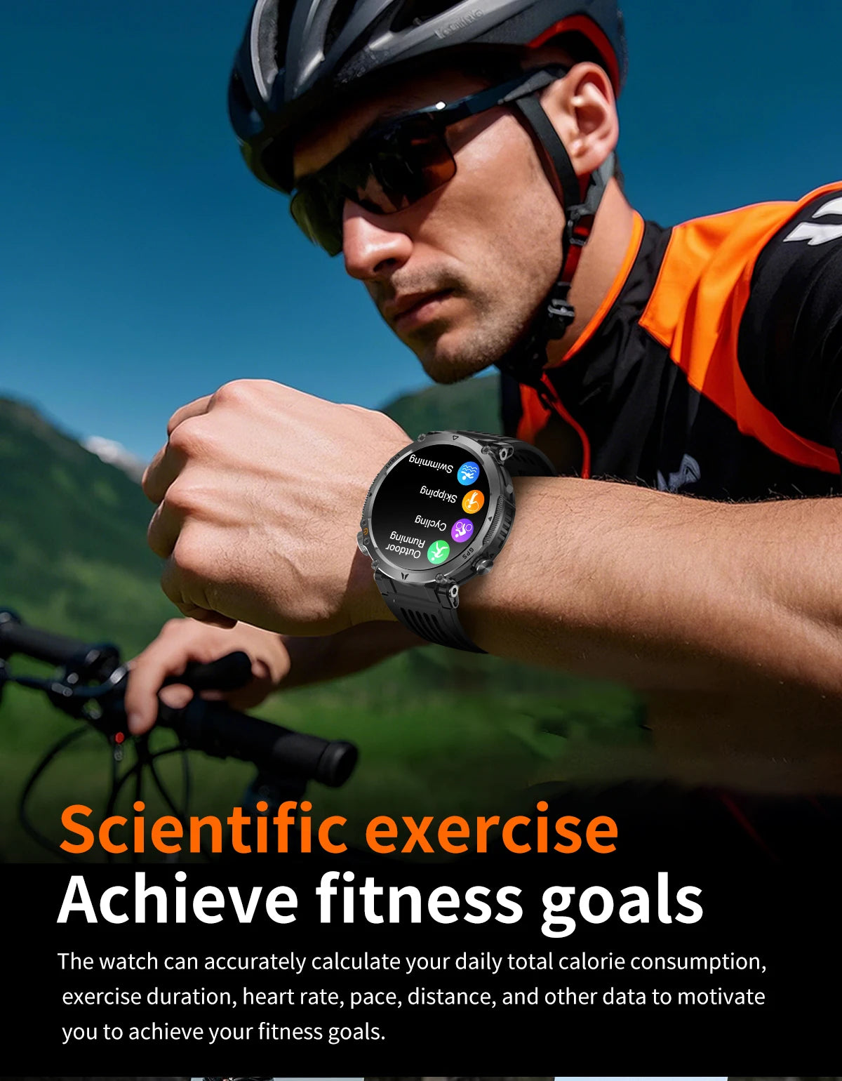 COANR2026 New Military Smart Watch 850mAh Battery GPS trace Compass 3ATM Waterproof Tactics Sport Flashlight call SmartWatch Men