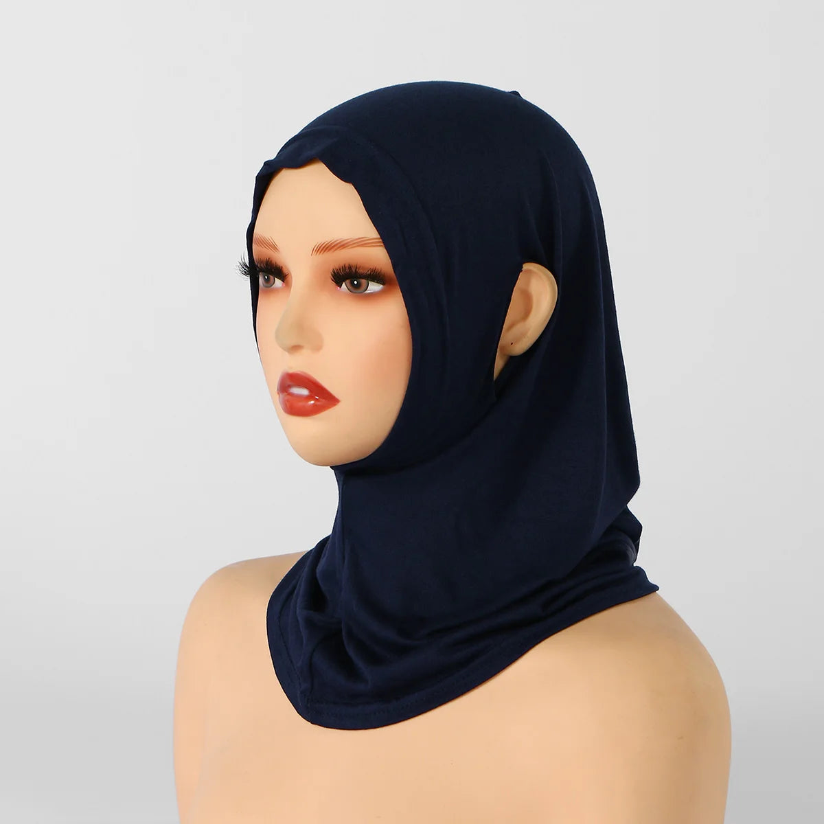 Jersey Cotton Muslim Women Under Hijab Cap With Ear Hole Inner Hijab Cap Round Forehead Underscarf Bonnet Femme Musulman