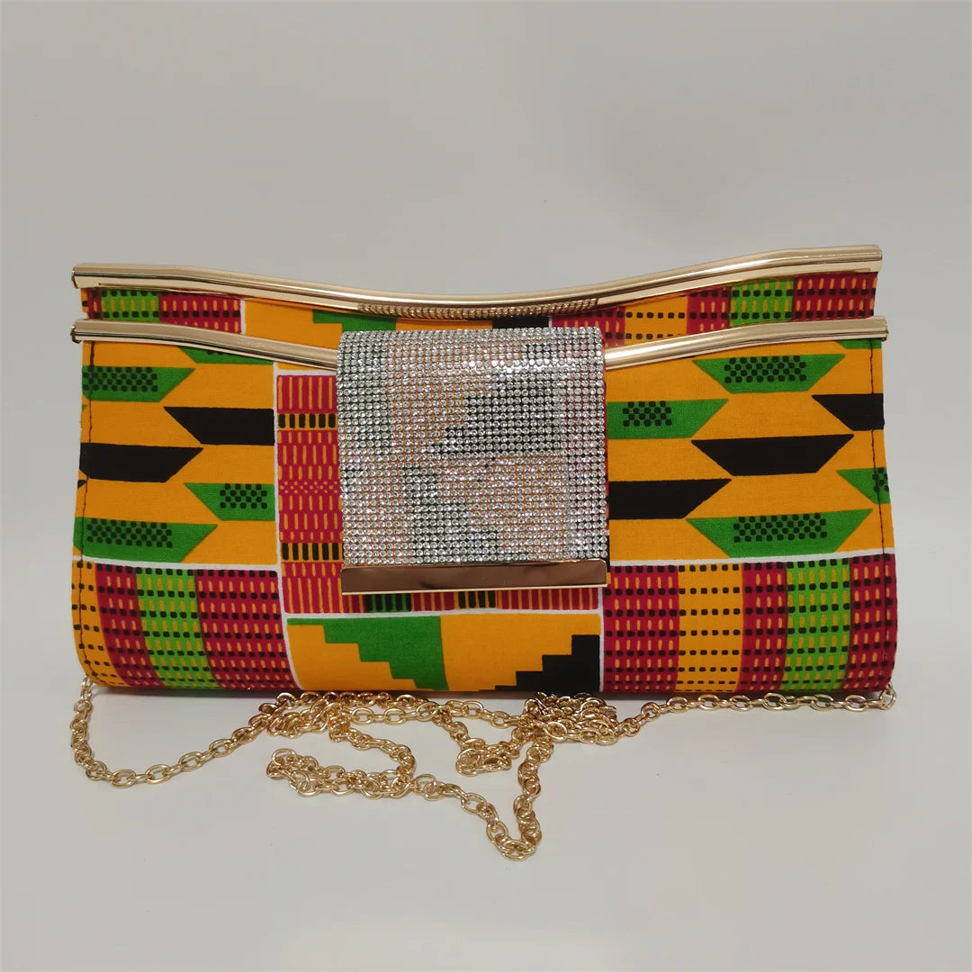 Fashion African Women Wedding Party Wax Shoes and Bag to Match Nigeria Ankara Style Print Shoes Bag Set F1110-1