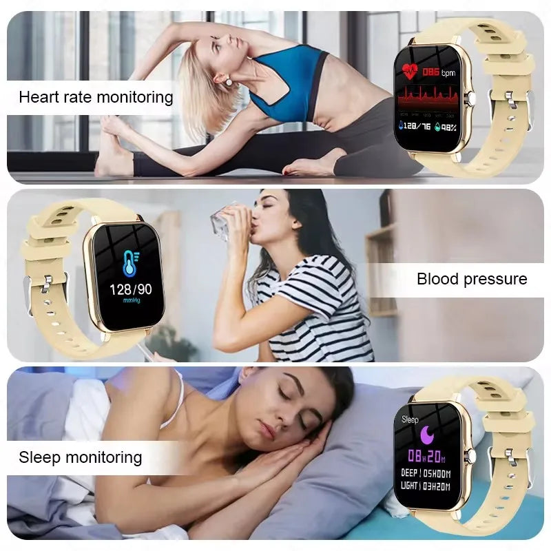 New Smart Watch Android IOS Phone 1.44 Inch Color Screen Bluetooth Call Blood Oxygen/Pressure Monitoring Smart Watch Women Men