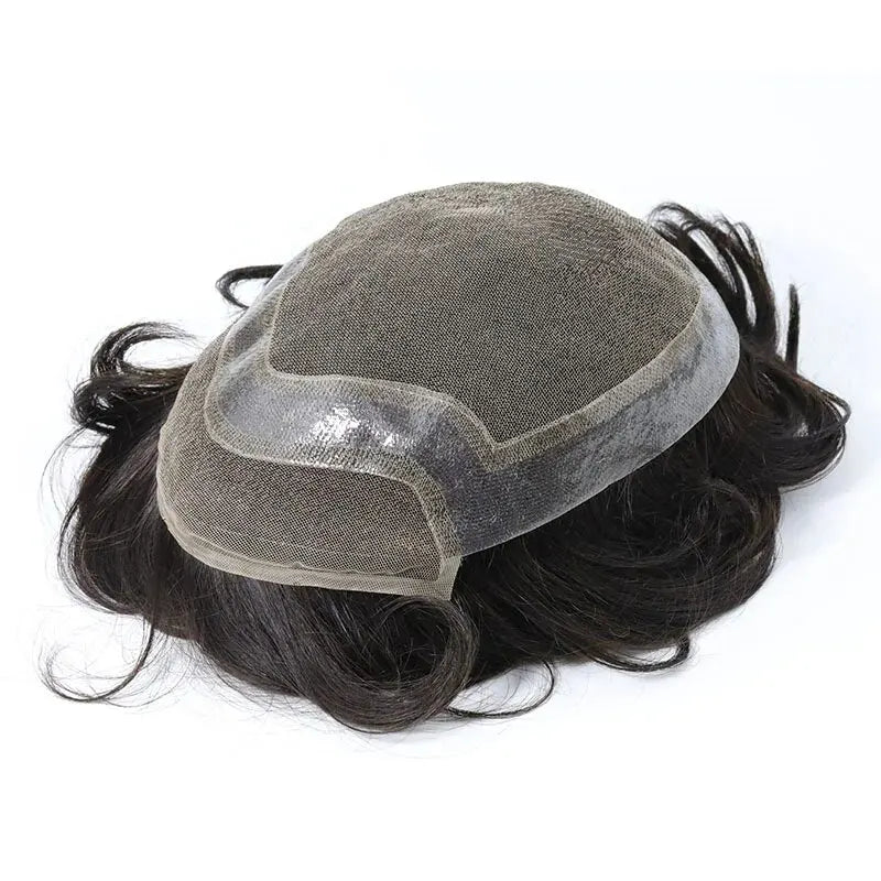 Swiss Lace Front Men Toupee Real Human Hair Wigs Lace PU Men's Capillary Prosthesis Durable Man Wig Natural Human System Toppers