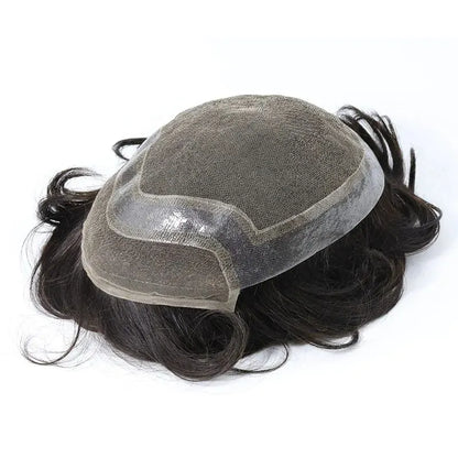Swiss Lace Front Men Toupee Real Human Hair Wigs Lace PU Men's Capillary Prosthesis Durable Man Wig Natural Human System Toppers