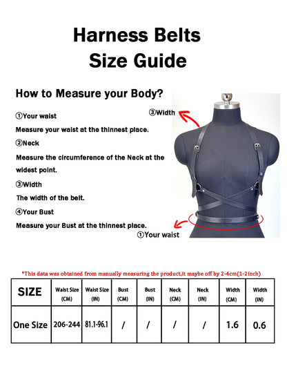 Fashion PU Leather Waist Belt For Women Punk Gothic Chest Harness Belt Harajuku Suspenders Clothing Accessories