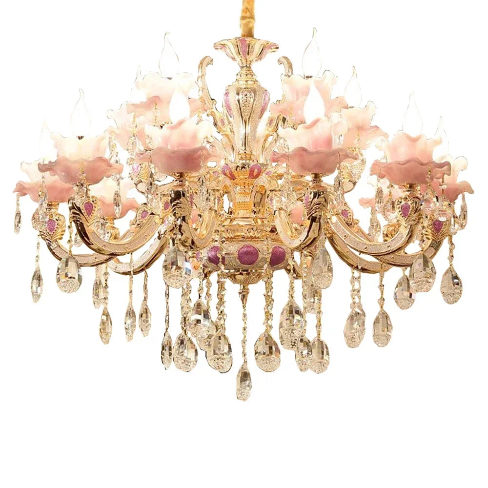 Zinc Alloy Crystal Chandelier Modern Living Room Decoration  Lighting European Restaurant Bedroom Candle  Lamps