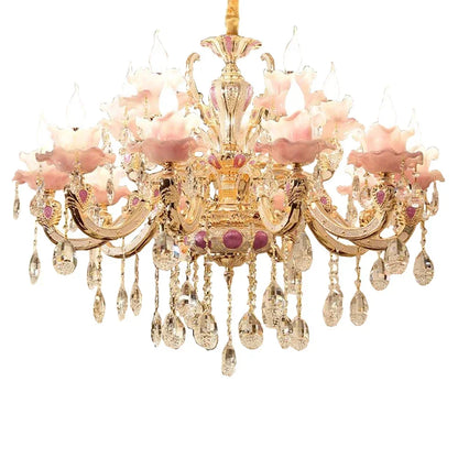 Zinc Alloy Crystal Chandelier Modern Living Room Decoration  Lighting European Restaurant Bedroom Candle  Lamps