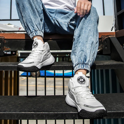 Unisex Basketball Shoes Thick Bottom Rebound Combat Training Sneakers Breathable Comfort Competition Basketball Boots for Men