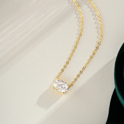 Wife Valentine's Day 18K Gold Women Wedding Pendant Oval 2CT Moissanite Diamond Girl Friend Birthday Gift Necklaces Fine Jewelry