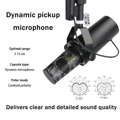 SM7DB 7DB professional dynamic microphone - podcast Mic, compatible with 48V phantom power supply 18-28db built-in preamplifier