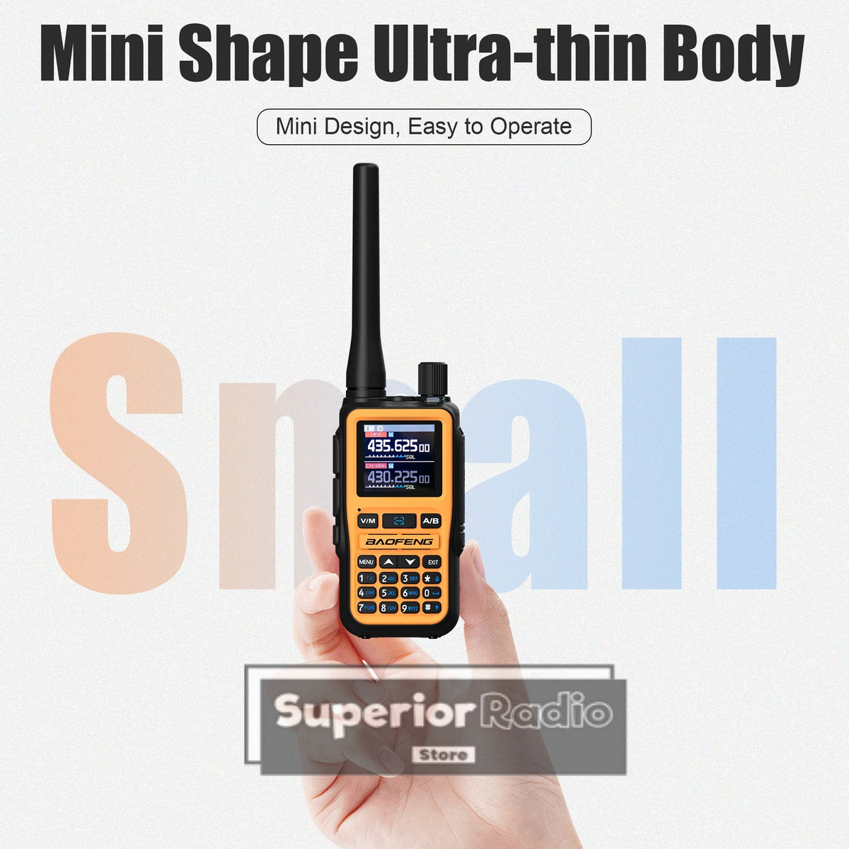 Baofeng UV-5R Mini Two Way Radio Orange BF-5R Mini Walkie Talkie Bluetooth Power Adjustable Tiny Size 1/2/4PCS Frequency Copy 5W