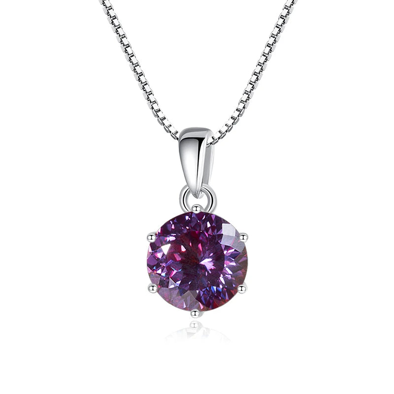 Butterflykiss 1CT 100 Faced Cut Moissanite Solitaire Drop Necklaces Gold Plated Pendant Real S925 Silver Chain Jewelry For Women