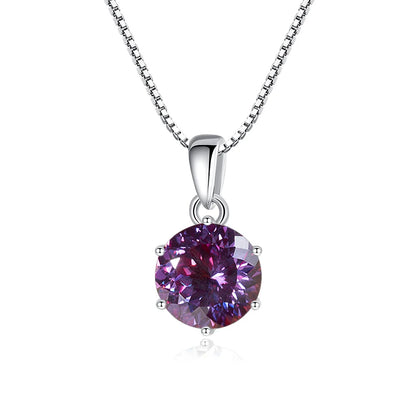 Butterflykiss 1CT 100 Faced Cut Moissanite Solitaire Drop Necklaces Gold Plated Pendant Real S925 Silver Chain Jewelry For Women