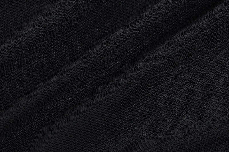 Hugcitar Mesh Long Sleeve Black Zip Up See Through Sheer Sexy Bodycon Jumpsuit 2025 Summer Women Romper Beach Festival Club Y2K