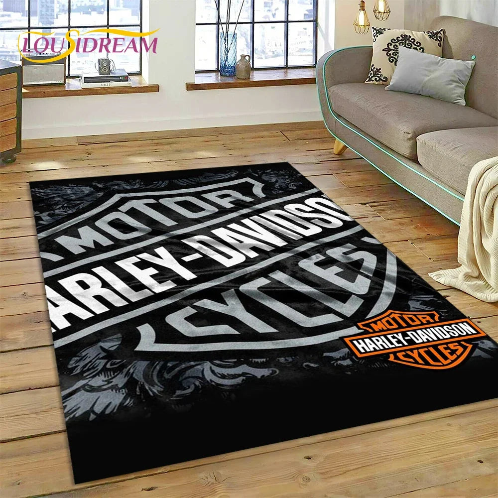 27 Style Harley-y Motorcycle Logo Rug Carpet for Living Room Bedroom Home Decor,floor Mat Non-slip for Sofa Doormat Gift kids