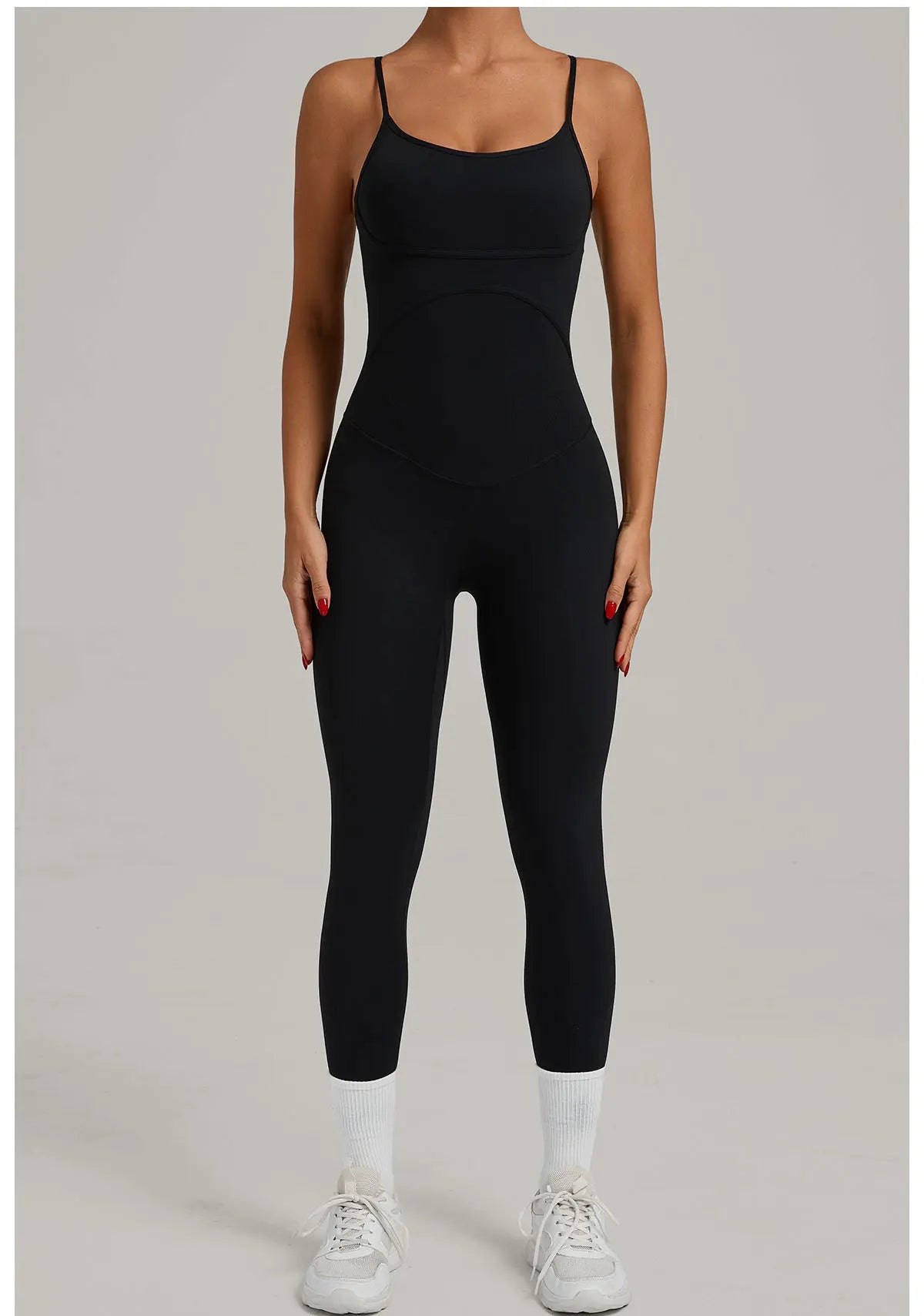 JUREN Fitness Jumpsuit Women Tracksuit Sports Playsuit Running One Piece Yoga Suit Scrunch Backless Set Rompers Gym Clothes