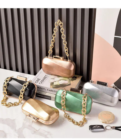 Golden Bag Ladies Oval Designer Luxury Handbags Irregular Dress Purse Fashion Buckle Party Women's Clutch Brand Cross Body Bag
