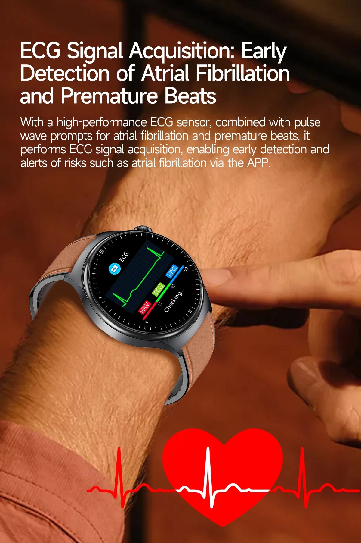 New Upgraded Heart Health Check Smart Watch Uric Acid Five Organ Examination Blood Pressure BT Call ECG smart watches Man 2026