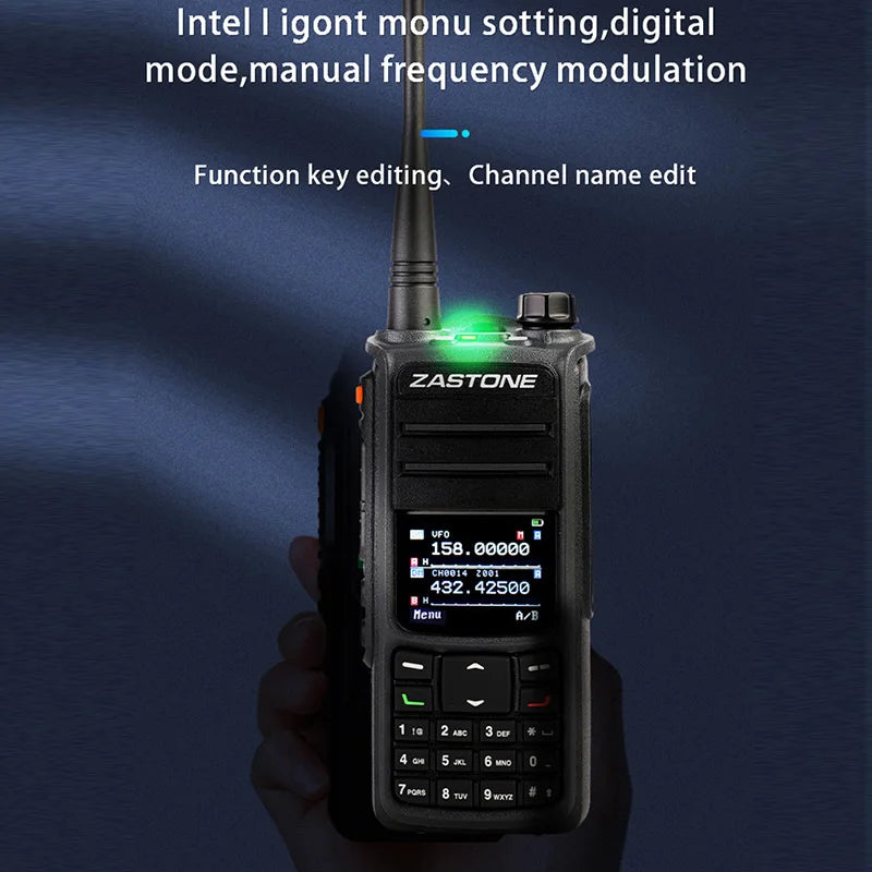 ZASTONE UV008 DMR Digital Radio With AES256 Encryption IP67 Waterproof Function VHF UHF 10W GPS Walkie Talkie Long Range