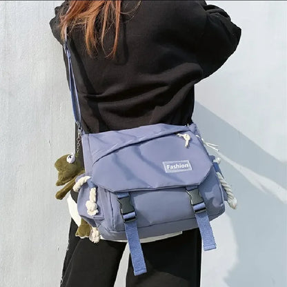 Youth Fashion Nylon Crossbody Bags for Women Handbags Shoulder Bag Large Capacity Solid Canvas Messenger Bag Girls School Bags