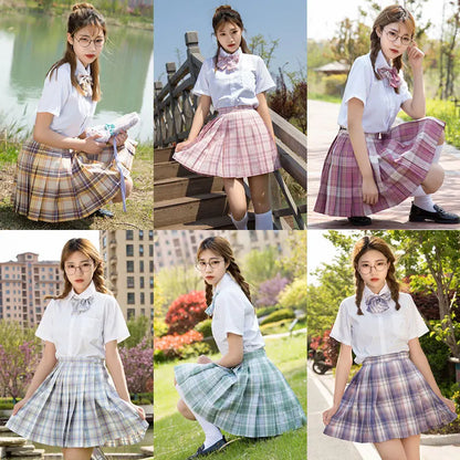 Japanese Bow Tie Skirt Set Student Pleated Skirt Jk Uniform Korean School Sexy Girl Preppy Style Seifuku Japanese School Uniform