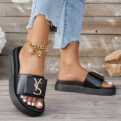 Slippers Luxury Shoes Women Platform Design Slides Fashion Letters Ladies Shoes Casual Slipper Outside Non-slip Slippers Sandals