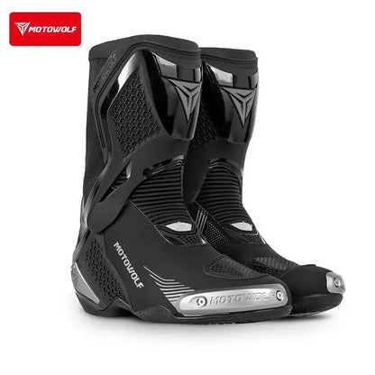 Motowolf Motorcycle Riding Boots Motobike Riding Shoes High-top Racing Boots Off-road Professional Four-season Rider Gear Men
