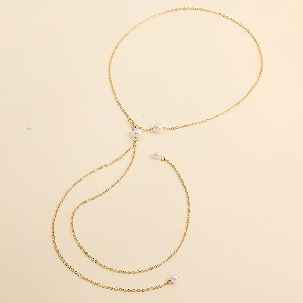 Elegant Crystal Bride Back Chain Necklace Dress Accessories Gift Fashion Round Rhinestone Backless Necklace Wedding Body Jewelry