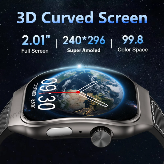 LAXASFIT 2.01 Inch Curved Screen Men's Smart Watch Bluetooth 5.3 HD Call Multiple Sports Modes Woman Watch Gift