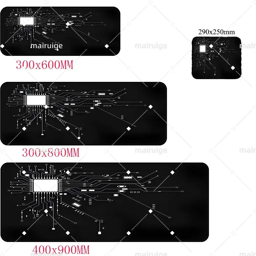 Retro Circuit Board Pattern Mouse Pad Large Computer Accessories Office Game Table Mat Rubber Anti-slip Mousepad Decor Desk Pad