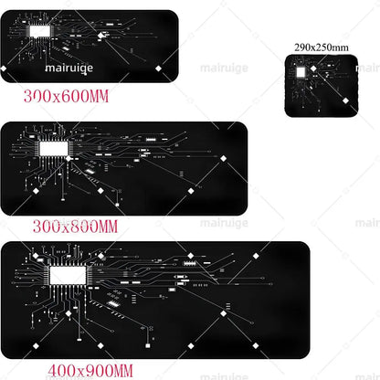 Retro Circuit Board Pattern Mouse Pad Large Computer Accessories Office Game Table Mat Rubber Anti-slip Mousepad Decor Desk Pad