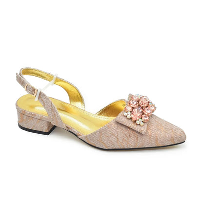 Latest Party Shoes and Bags To Match for Nigerian Elegant Luxury Low Heels Pointed Toe Rhinestone Shoe and Bag Set for Wedding