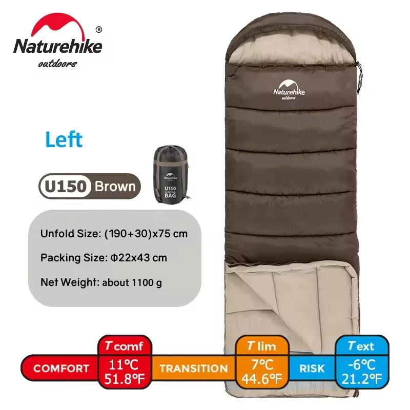 Naturehike Camping Sleeping Bag Ultralight Waterproof 4 Seasons Warm Envelope Type Sleeping Bag for Outdoor Hiking Backpacking