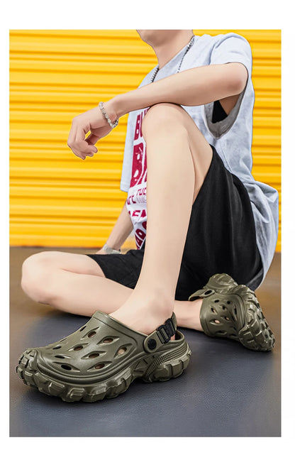 Summer Casual Sandals Men Outdoor Slippers Flat Mens Flip-flop Lightweight Beach Shoes Indoor Home Anti-slip Bathroom Slides