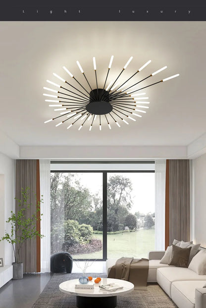 Minimalist LED Ceiling Lamp, Elegant Swirl Firework Design for Living Room, Bedroom, Dining Room