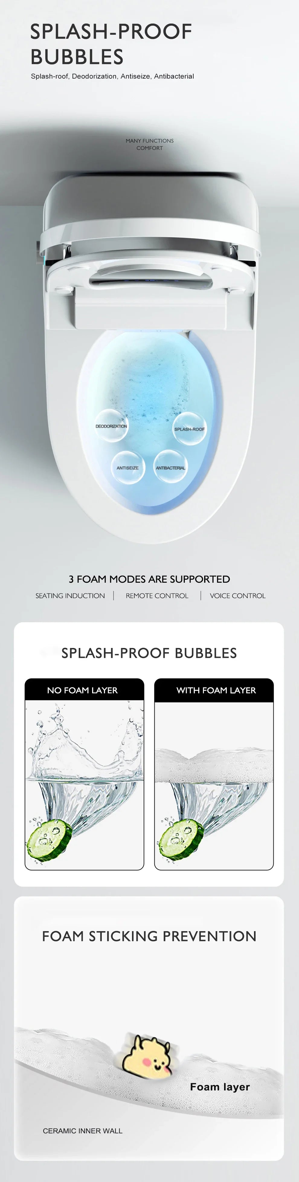 110V/220V Black One‑Piece Smart Toilet Automatic Electric Intelligent Bidet Toilet Modern Luxury WC for Bathroom Home Use
