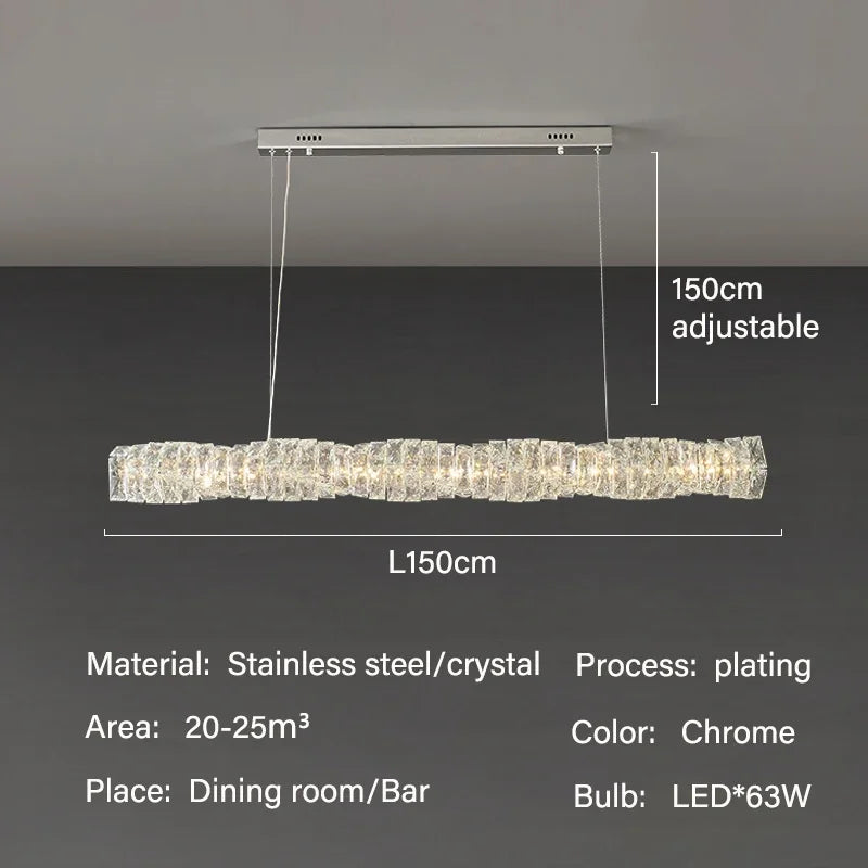 Modern Luxury LED Crystal Chandeliers for Dining Room Kitchen Lighting Decor Lustre Pendant Chandelier Indoor Bar Lights Fixture
