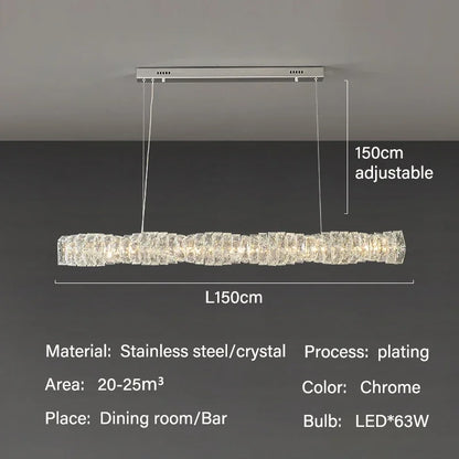 Modern Luxury LED Crystal Chandeliers for Dining Room Kitchen Lighting Decor Lustre Pendant Chandelier Indoor Bar Lights Fixture