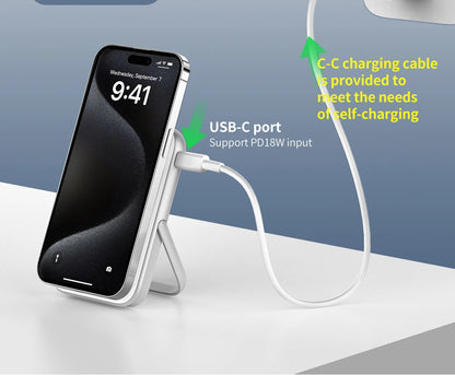 IDMIX Power Bank Magnetic Wireless Charging 10000mAh Portable with Bracket Power Bank for iPhone 12 13 14 15 and Android Phone