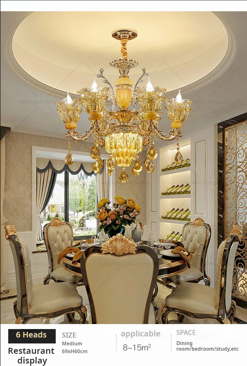 Postmodern Chandelier Living Room Lights European Dining Room Bedroom Home Master Luxury Atmospheric Lamps Villa Crystal Lamps