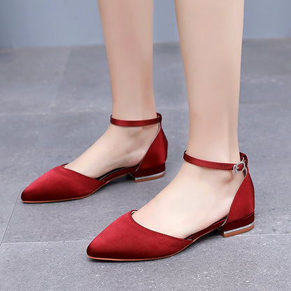 Crystal Queen Women Sandals Ladies Sexy Shoes Female Flats Point Toe Summer Shoes Casual Party Dress Flat