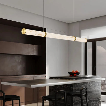 Italian Minimalist Pendant Lights Imitation Marble Strip Hanging Lamp Dining Table Restaurant Home Ceiling Decoration Chandelier