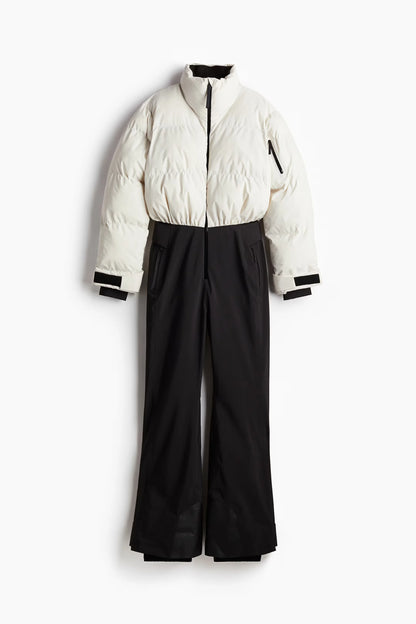 Chic Hooded One Piece Women's Winter Ski Suits Belt Stand Collar High Waist Pockets Overall Jumpsuits 2026 New Lady Warm Skiwear