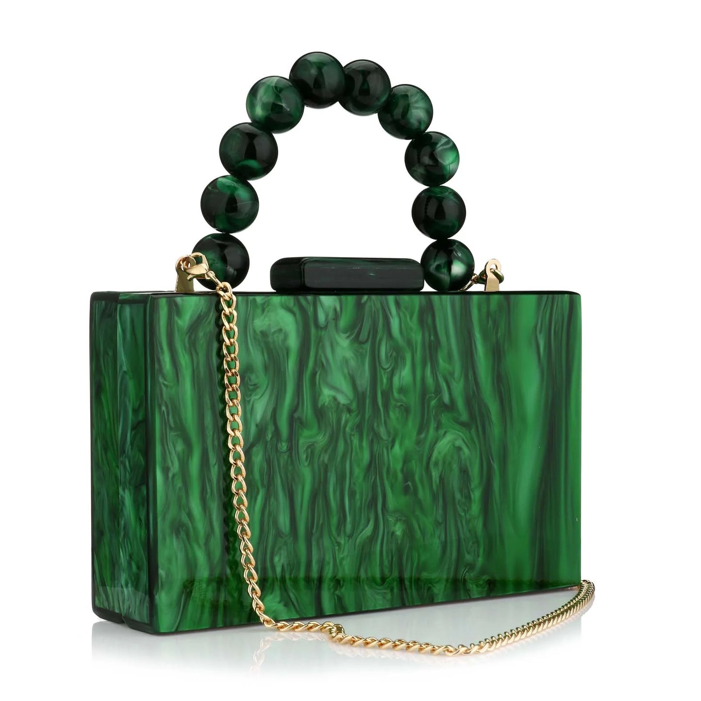 Beading Handbag Marble Acrylic Luxury Box Clutch Evening Bags Wedding Party Chain Shoulder Bag Dinner Dress Purse Festival Gift
